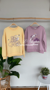 LEWIS EMMA - Graphic Sweater (2-14 Tahun) Sweater Anak Perempuan / Baju Atasan Tebal Lengan Panjang