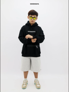 HOODIE MID PATCH - GOODMAFIA - PREMIUM BLACK