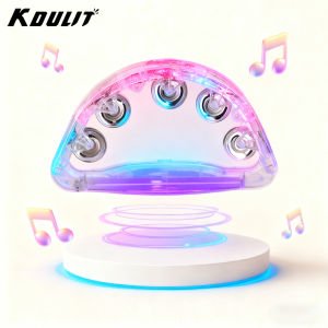 Colorful Lights Flashing RattlesClear LED TambourineHandheld Light up Musical Flashing TambourineLight Up ToysChristmas Gift
