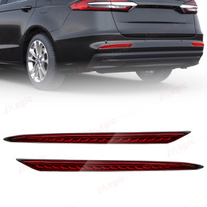 LED Rear Bumper Reflectors Lights For Ford Fusion Mondeo 2019 2020 2021 2022 Flowing Turn Signal Brake Lamp Car Accessories 12V