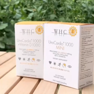 【SG Stock】WHC UnoCardio 1000 MINI 30s | 600 mg Omega-3 PER soft gel | 500 IU Vitamin D 1000 TRIGLYCERIDE 95% OMEGA-3 1200MG 【60 SOFTGELS】