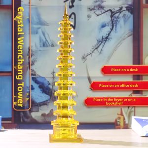 HOUZISHAN | Crystal Hollow Wenchang Tower Decorative Ornament
