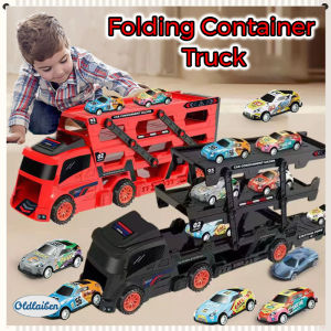 Oldlaiben Dinosaur Transformation Truck Dinosaur Swallowing Car with Random Alloy Car Boy Kids Car Toys Gift