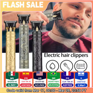 Vintage T9 Electric Hair Cutting Machine Hair Clipper Professional Men Shaver Rechargeable Barber Trimmer for Men Dragon Buddha