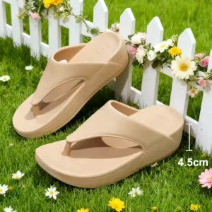 Easyfit Fashion Flip Flops for Women Wedge 4.5cm Cloud-Like EVA Slippers Waterproof Tsinelas 35-40 Black【Wedge 4.5Cm】
