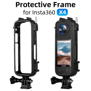 For Insta360 X4 PULUZ Cold Shoe PC Plastic Protective Frame with Adapter Mount & Screw