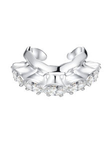TOGGLER | Ballet Skirt Design Handmade 925 Silver with Gold Plated and Embedded Stones Ear Cuff