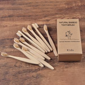 Kids 10pcs Soft Toothbrush Bristles Bamboo Toothbrush Eco Friendly Childrens Toothbrushes Biodegradable Oral Care Tooth Brush