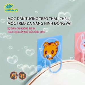 Móc Dán Tường Treo Thau Chậu/ Móc Treo Đa Năng hình động vật