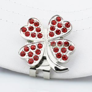 Red Heart with Diamonds Golf Mark Magnetic Clip