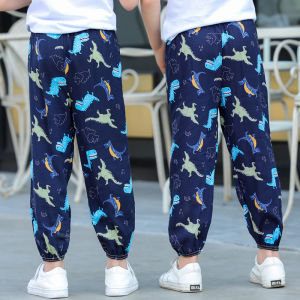 กางเกงกันยุงสำหรับเด็กกางเกงผ้าป๊อปปลิ้นแบบบางใส่ช่วงฤดูร้อนสำหรับเด็กชายและเด็กหญิงกางเกงชายหาดฤดูร้อนสำหรับเด็กโตกางเกงขายาวสำหรับเด็กชายกางเกงใส่นอน