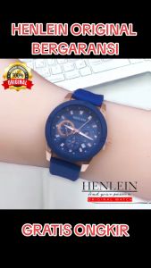 HENLEIN Jam Tangan Wanita Original Bergaransi Gaya Kasual Analog Tali Silikon HW-6001 Navy