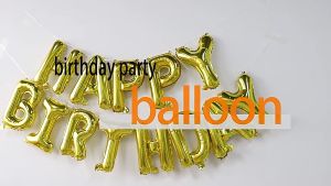 Big Party ลูกโป่งตัวอักษร แบนเนอร์ฟอยล์ ลายตัวอักษร Happy Birthday สําหรับตกแต่งลูกโป่ง(16นิ้ว)