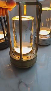 Vimite Rechargeable Metal Table Lamp 3-Colour Touch Control Dimming Living Room Bar Dining Room Decoration Ambient Light Portable Camping Lamp