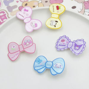 การ์ตูนน่ารักซานริโอโบว์กิ๊บสาวหวานรูปหัวใจคลิปผมม้านักเรียนเครื่องประดับผม