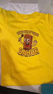 Baju Kaos Anak Motif Gambar Anomali Tung Tung Sahur Baju Kaos Anak Murah