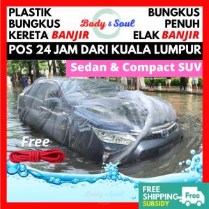 Flood Waterproof Car Bag Plastic / Plastik Banjir Bungkus Kereta Kalis Air / Anti Flood Car Wrap Sedan Compact SUV