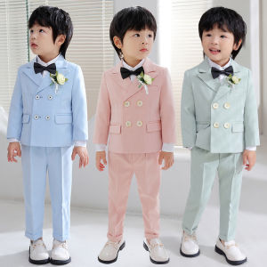 3PCS Children Suits Set 2025 Luxury Wedding Pageboy Dresses Birthday Performance Costumes Blazer For Boys
