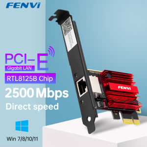 Fenvi | FENVI 2.5G PCI-E To RJ45 Network Card RTL8125B Chip 100/1000Mbps 2.5Gbps Ethernet Wired LAN Controller Adapter For Win7/8/10/11