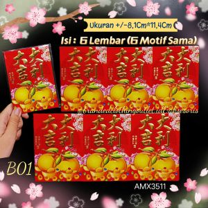 (6PCS) ANGPAO IMLEK MOTIF LUCU / ANGPAU SINCIA PENDEK / HONG BAO IMLEK TERBARU / ANG PAU NIKAH SANGJIT / RED ANVELOPE CHINESE NEW YEAR / AMX351120