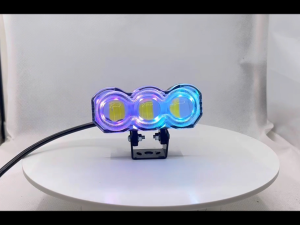 Pair Driving Light 3-Bulbs Colorful Lighting Yellow/White Light For Motorcycle Universal
