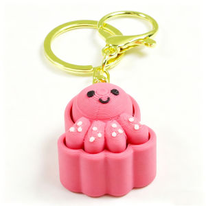 cute penguin pig cat paw lion fidget keyboard clicker finger press button anti Stress Relief keychain adult Anxiety keyring