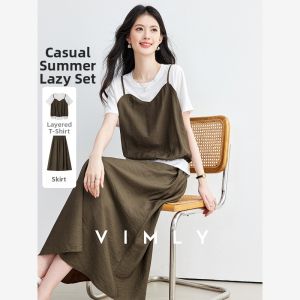 Vimly | Stylish Leisure Set For Women T-shirt And Skirt