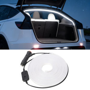 KEVANLY | 4.3M for Tesla Model 3/Y Trunk Lighting Ambient Light Interior Decoration LED with Cigarette Wireless Tailgate Light Strip 12V