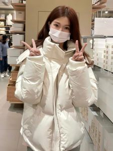 Thickened down Cotton Jacket Womens Stylish Commuter Korean Style Loose Fit Autumn Winter Warm Outerwear New Arrival