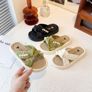 Stylish Pearl Slip-on Flip Flops Beach Shoes