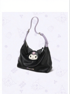 TOUTOU | Cute Kuromi-themed Soft Leather Purple Shoulder Bag