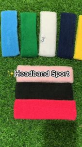 Headband Sport Polos / Hairband Ikat Kepala Olahraga Running Gym Bahan Wol Tebal