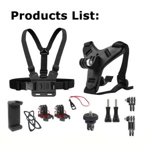 Adjustable Action Camera Mount Motorcycle Chest & Helmet Chin Strap for GoPro Hero 13 12 11 10 9 8 Insta360 SJCAM DJI Osmo Phone