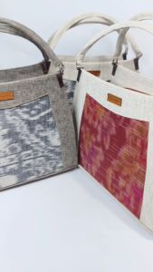 Tas Wanita Berkualitas Tinggi: Tas Jinjing Wanita Eliza Bag Goni Endek Etnik Bali Handmade
