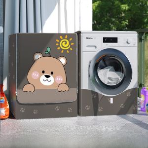 ผ้าคลุมเครื่องซักผ้าแบบโรลเลอร์กันน้ำกันแดด กันฝุ่น ปกคลุมเครื่องซักผ้าแบบอเนกประสงค์ ผ้าฝ้ายสไตล์ยุโรป ปกป้องเครื่องซักผ้าได้อย่างสมบูรณ์แบบ