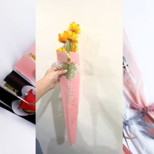 20 LEMBAR Single Rose Wrapping Plastik Buket Bunga Mawar SF17