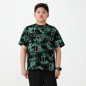 Boys plus Size Ice Silk Quick Dry Short Sleeve T-Shirt Basketball Sport Absorbent Summer Childrens Clothing Top
