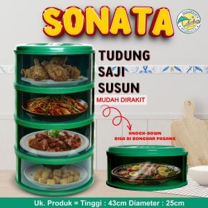SONATA TUDUNG SAJI 4 SUSUN FOOD STROGE 4 SUSUN RAK PENYIMPANAN MAKANAN