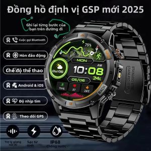 Đồng Hồ Thông Minh GPS Quân Sự Hai Băng Tần Mới Năm 2026 Dành Cho Nam Tích Hợp La Bàn Gọi Bluetooth Chống Nước Theo Dõi Thể Thao Ngoài Trời Đo Nhịp Tim