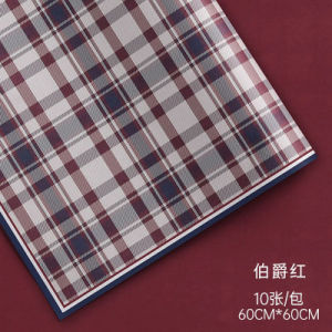 British Style Waterproof Floral Packaging Paper Double Sided Square Grid Coarse Tweed Material for Autumn Winter Bouquet Arrangement