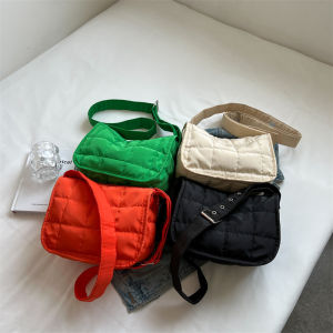 【Free Shipping& COD】🎀Túi Đeo Chéo Nữ Thời Trang Túi Xách Tay Đeo Chéo Cotton Chần Bông Dây Đeo Có Thể Điều Chỉnh Họa Tiết Hình Thoi Màu Trơn Cho Du Lịch Mua Sắm Ví Nữ