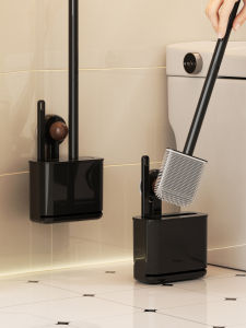 Rotating Suction Cup Toilet Brush Set Long Handle Bathroom Household No Dead Angle Hole-Free Wall-Mounted Toilet Cleaner