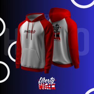 Hoodie Sweater Jaket Jumper HSCLO LIBERTY WALK LBWK WHITE RED HOODIE Bahan Fleece Jaket Lengan Panjang Ukuran Jumbo Big Size XS S M L XL XXL 3XL 4XL 5XL