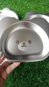 ถาดใส่อาหาร ถาดใส่ขนม ถาดใส่เค้ก จานเค้ก จานผลไม้ จาน ถาด สำหรับเด็ก จานสแตนเลส ลายการ์ตูน