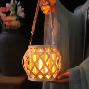 Handheld Bamboo Woven Lanterns Traditional Chinese Festival Photography Props Glowing Palace Lanterns Finished Product Flower Lanterns