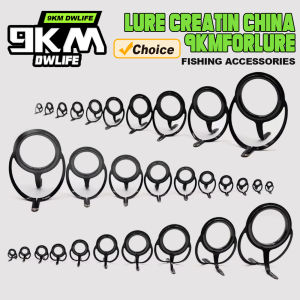9KM 10Pcs Fishing Rod Guide Repair Kit Casting Tip Eye Rings Sets Stainless Steel Building Freshwater Saltwater Fishing