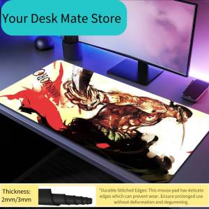 Bandai | Desk Mat Keyboard Ergonomic ONE PIECE Roronoa Zoro Anime Mousepad Large Office Rubber PC Non-slip Anti-fray Home Custom Game