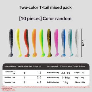 EELHOE | 10Pcs Elastic Threaded Paddle Tail Soft Plastic Lures For Bass Trout Perch Durable Saltwater Fishing Tackle