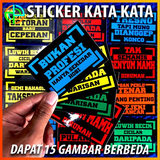 Dapat 15 Lembar Sticker Kata Kata Berbeda Setiker Mobil Seticker Motor Setiker Helm Stiker CCtv Stiker Truk Variasi setiker truk oleng murah