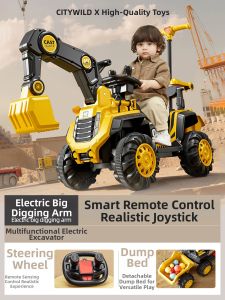 YUEZHANJINGDU | Remote Control Electric Ride-On Toy Excavator